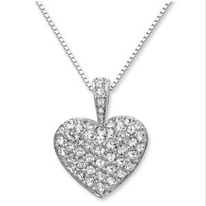 Swarvovski Metallic puff heart pave crystal pendant